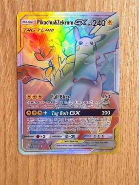 Pikachu & Zekrom GX Holographic Tag Team Art Print custom